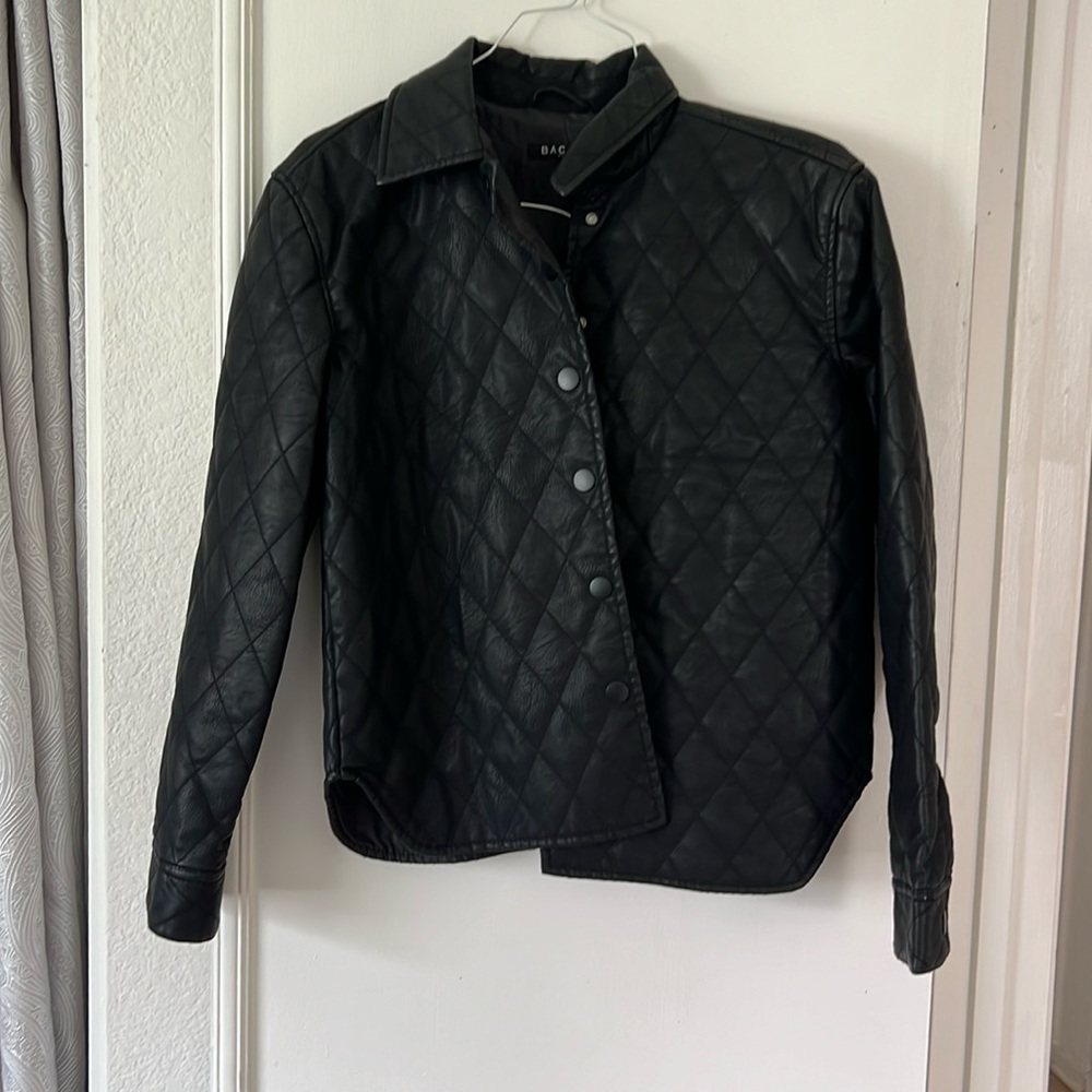 Faux black leather jacket